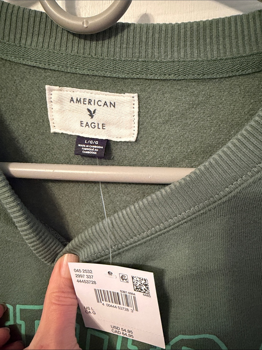 American Eagle Outfitters Women’s Green Logo Sweatshirt - Picture 3 of 3